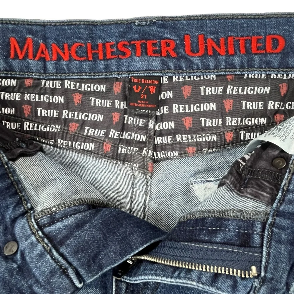 True Religion x Manchester United Men’s 31‎ Jack Super Skinny Jeans Blue